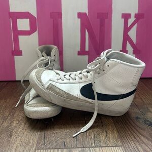 Nike White and Black High-Top Sneakers